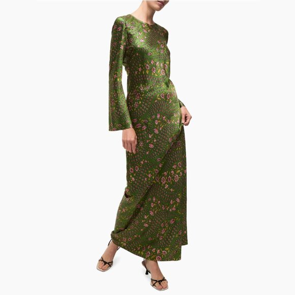 Veronica Beard  Gemma Printed Stretch Silk-Blend Maxi Dress - Picture 2 of 14